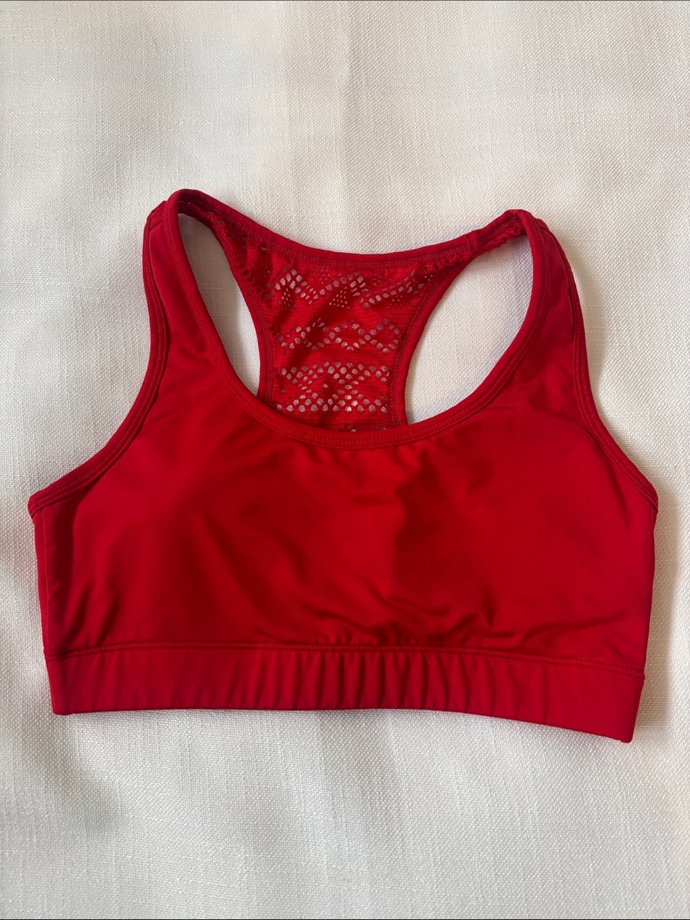ZYIA Red Racerback Lace-Trim Sports Bra -279sku